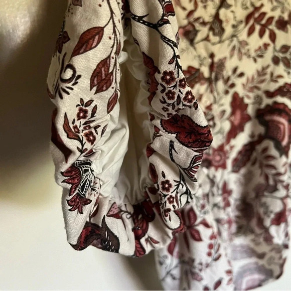 Joie Linen Blend Floral Print Button Blouse Top Size Large - Picture 3 of 10